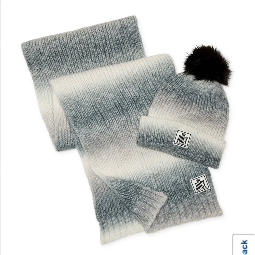 Juicy couture ombré scarf and hat set nwt